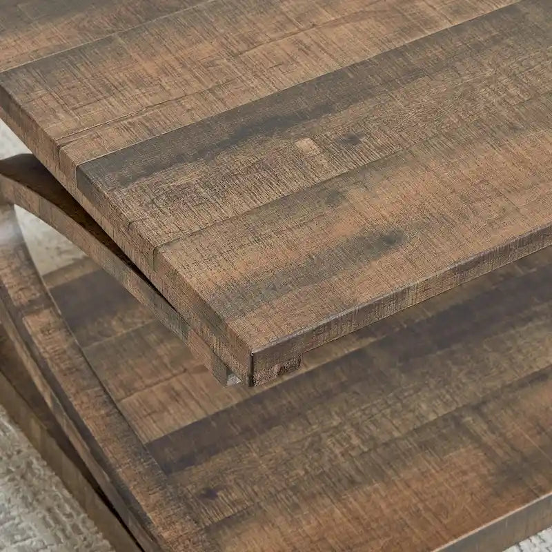 Tavolino da caffè in legno con ripiano portaoggetti