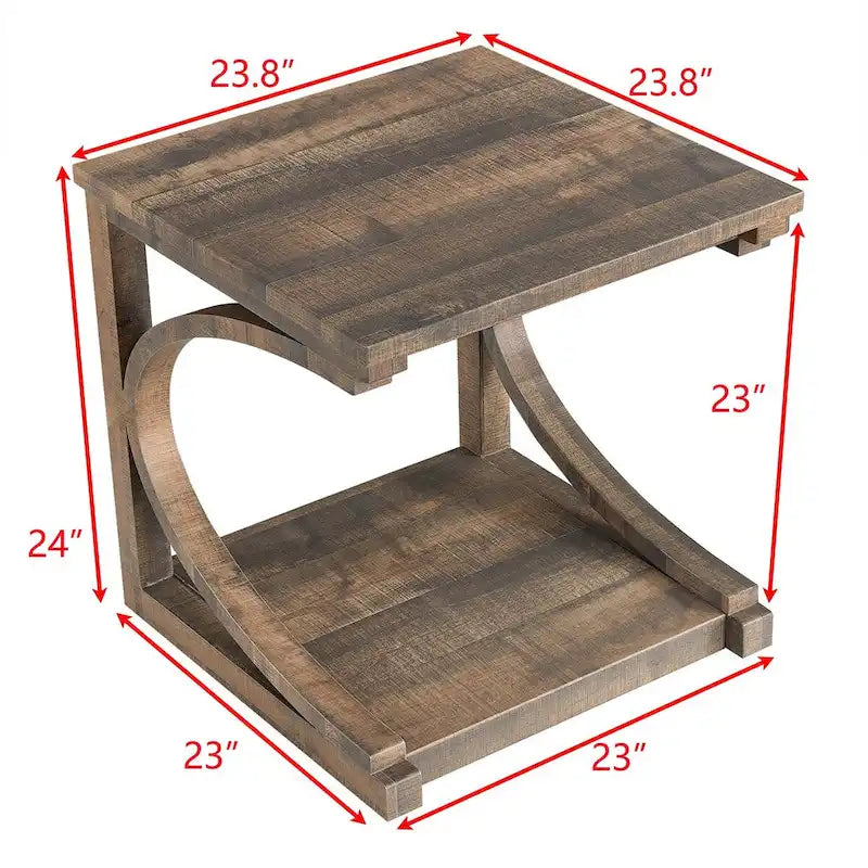 Tavolino da caffè in legno con ripiano portaoggetti