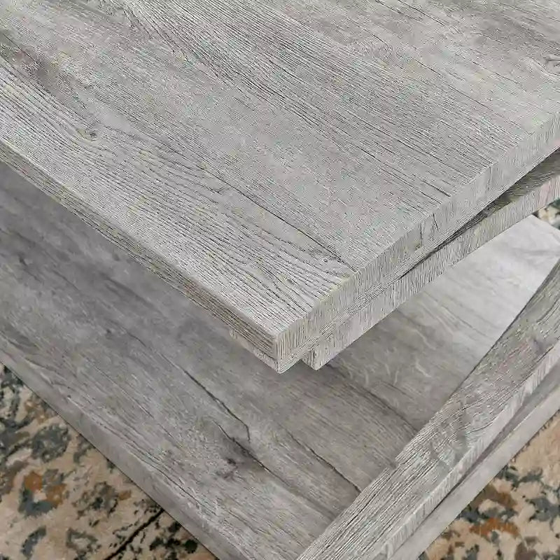 Tavolino da caffè in legno con ripiano portaoggetti