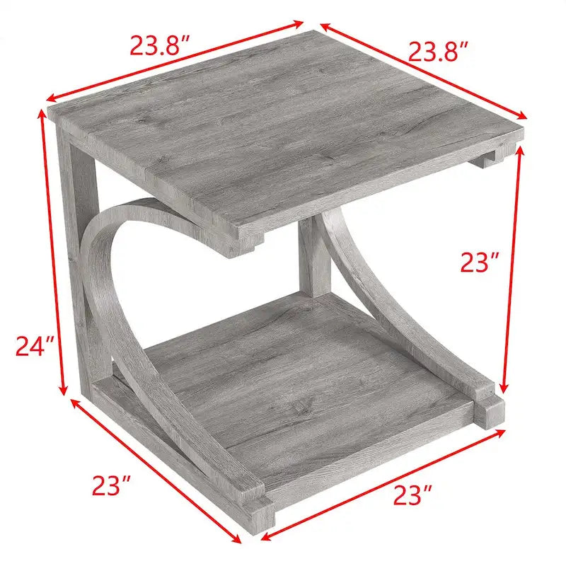 Tavolino da caffè in legno con ripiano portaoggetti
