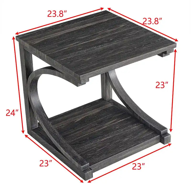 Tavolino da caffè in legno con ripiano portaoggetti