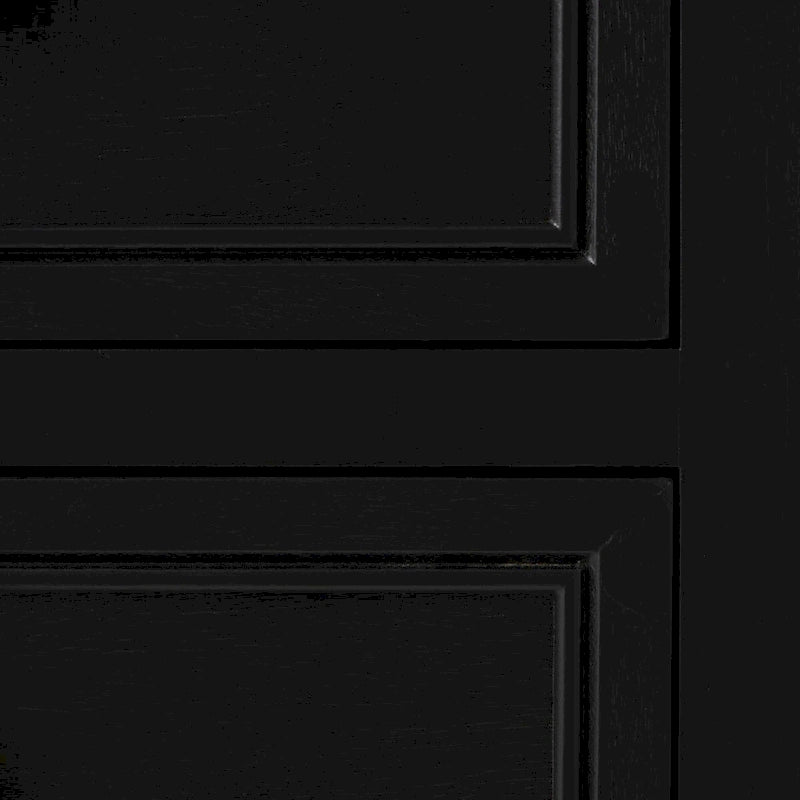 Mobiletto contenitore in legno fatto a mano con 3 cassetti e 1 anta con fronte in rattan - Nero