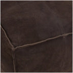 Pouf quadrato in pelle a profilo basso con design patchwork