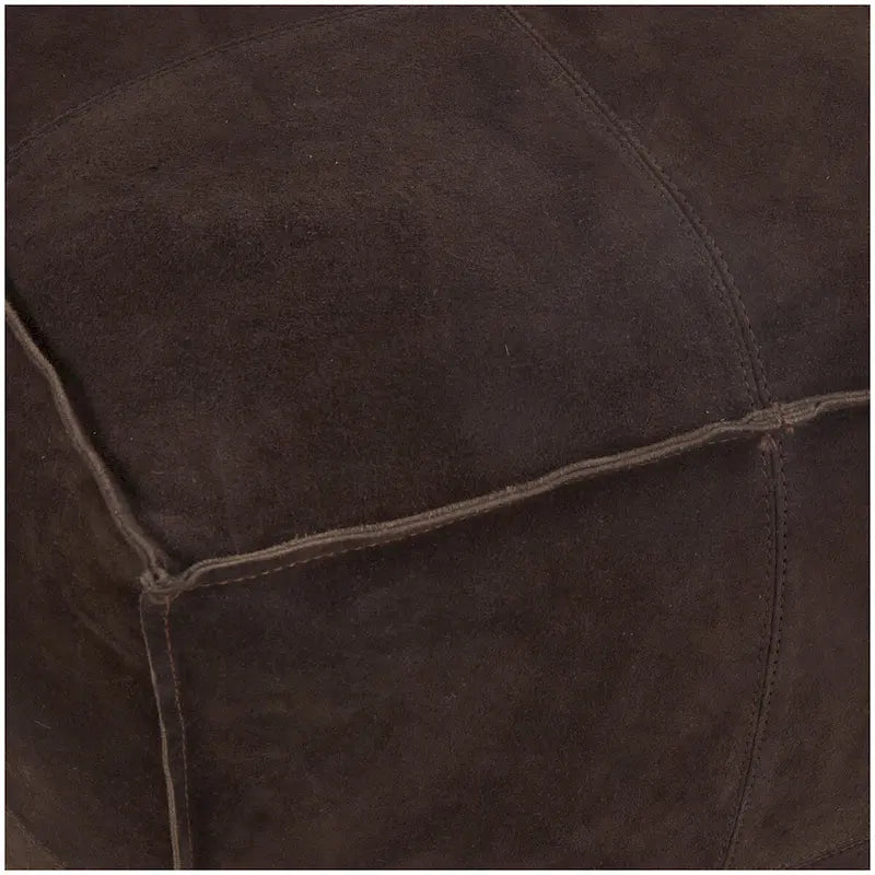 Pouf quadrato in pelle a profilo basso con design patchwork