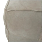 Pouf quadrato in pelle a profilo basso con design patchwork